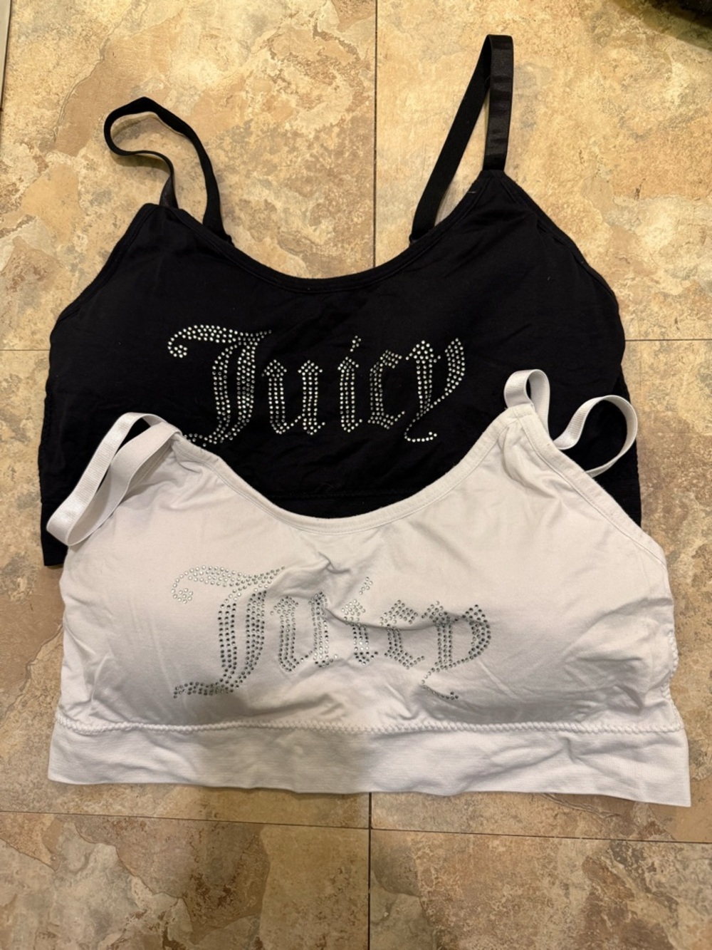Juicy Couture White Intimates Bralette with Gold Logo